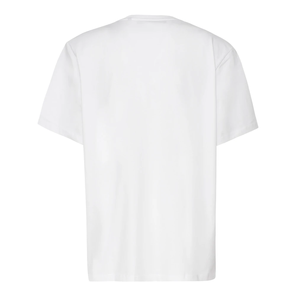 Rotate Birger Christensen Witte Katoenen T-shirt met Logo White Dames
