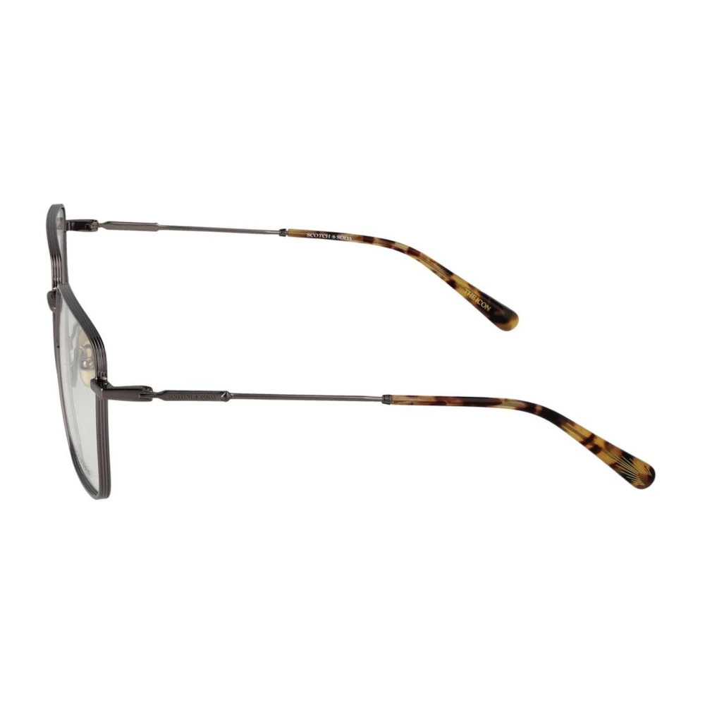 Scotch & Soda Gunmetal Metalen Vierkante Optische Frames Gray Heren