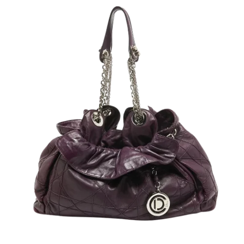 Dior Vintage Pre-owned Leather shoulder-bags Purple Dames