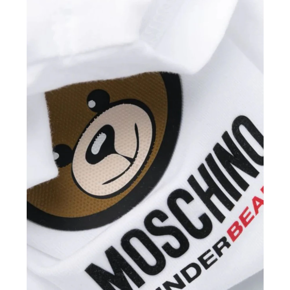 Moschino Witte Teddy Katoenen T-shirt White Heren