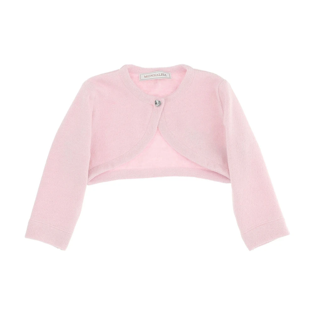 Monnalisa Boys Pink Maglia Cardigan In Misto Lana - Kids Cardigans - 9 M - Kids