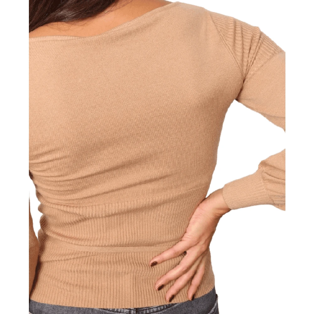 Twinset Sandy Brown Gebreide Top Brown Dames