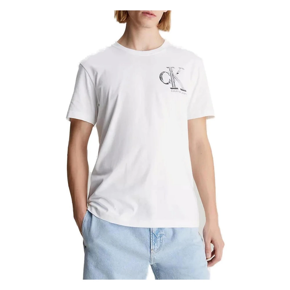 Calvin Klein Jeans Monogram T-shirt Lente Zomer Collectie White Heren