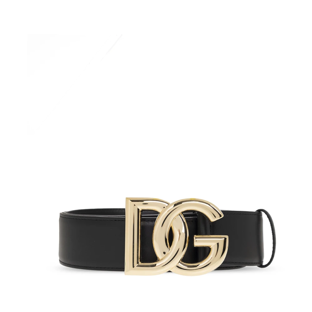 Dolce & Gabbana Damen Schwarz Gürtel Mit Logo