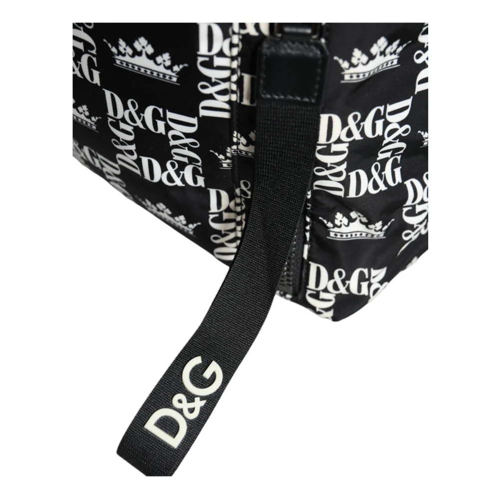 Dolce & Gabbana Nylon rugzak met leren accenten Black Heren