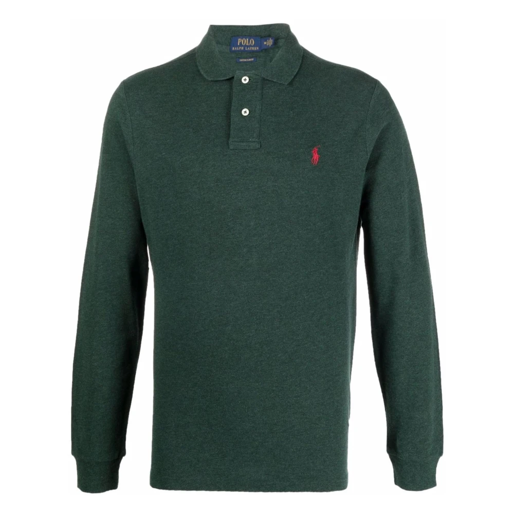 Polo Ralph Lauren Anpassad Slim Fit Bomull Polo Skjorta Green, Herr