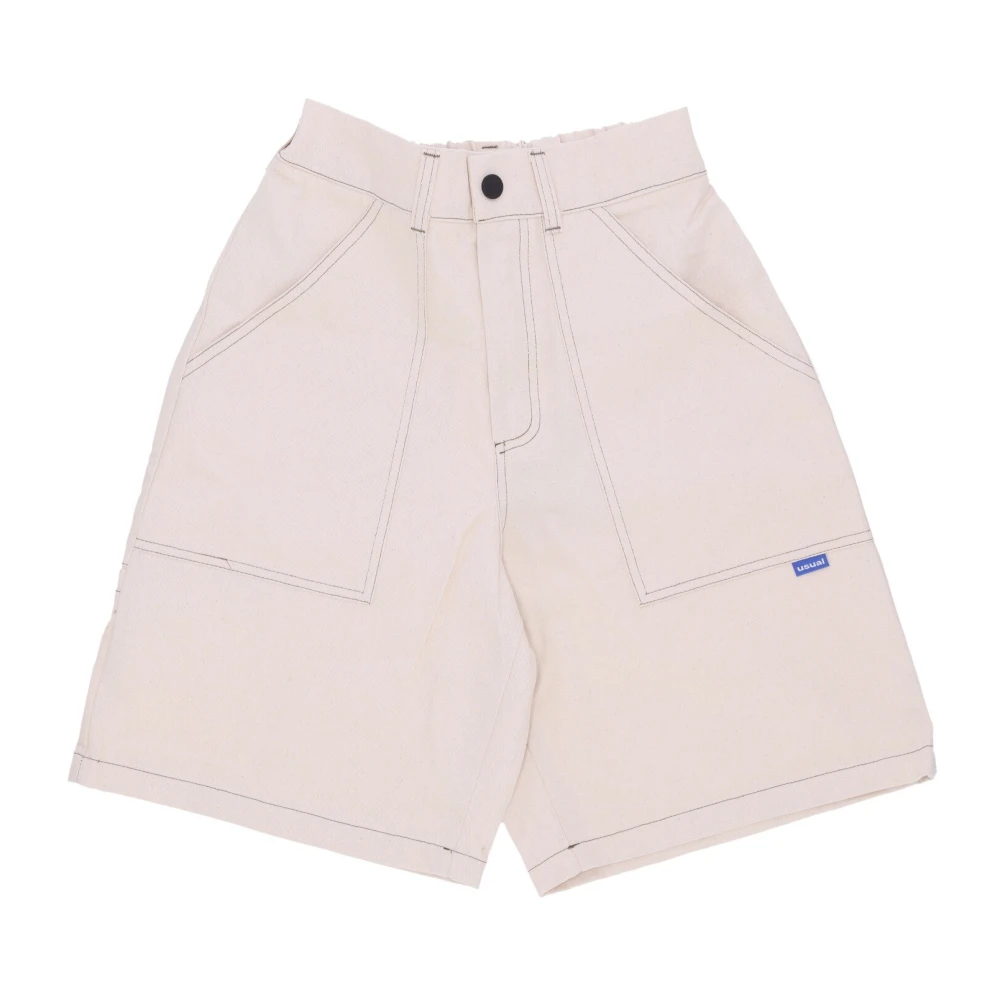 Usual Gestructureerde Stof Herenshorts Beige Heren