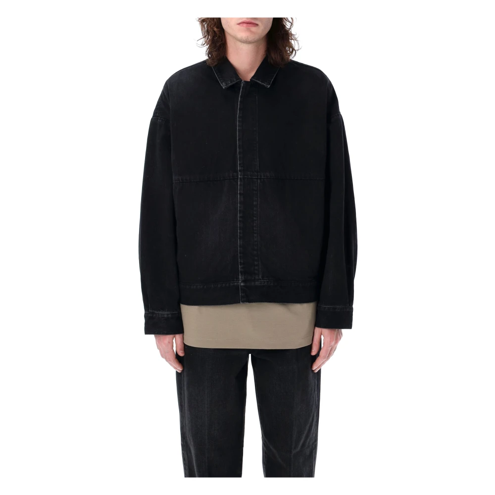 Fear Of God Zwarte Denim Trucker Jack Buitenkleding Black Heren