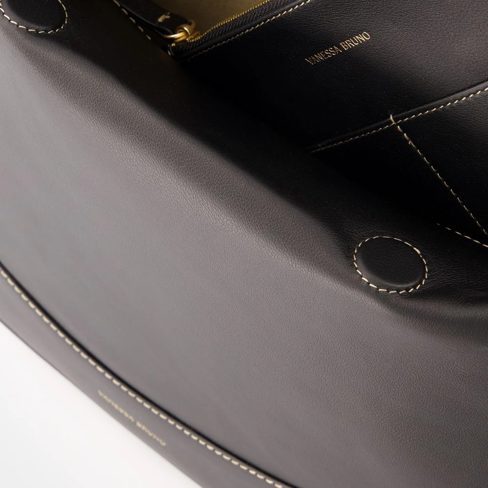 Vanessa Bruno Zwarte Leren Crossbody Tas Black Dames