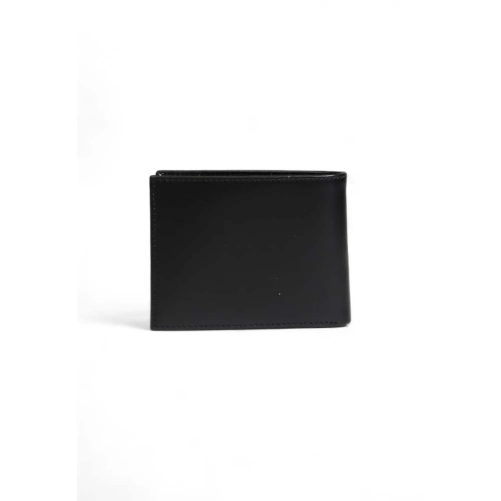 Calvin Klein Zwarte leren portemonnee met binnenzak Black Heren
