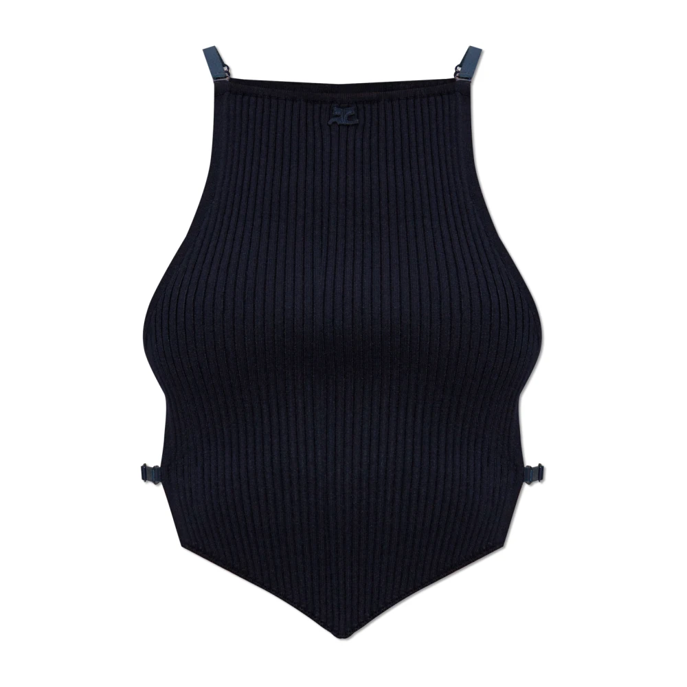 Courrèges Top met zijgleuven Blue Dames