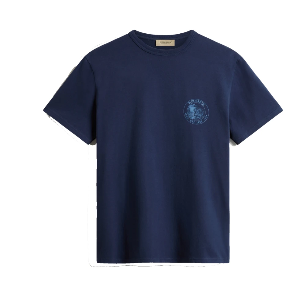 Woolrich Biologisch Katoenen Grafische Tee Dream-S Blue Heren