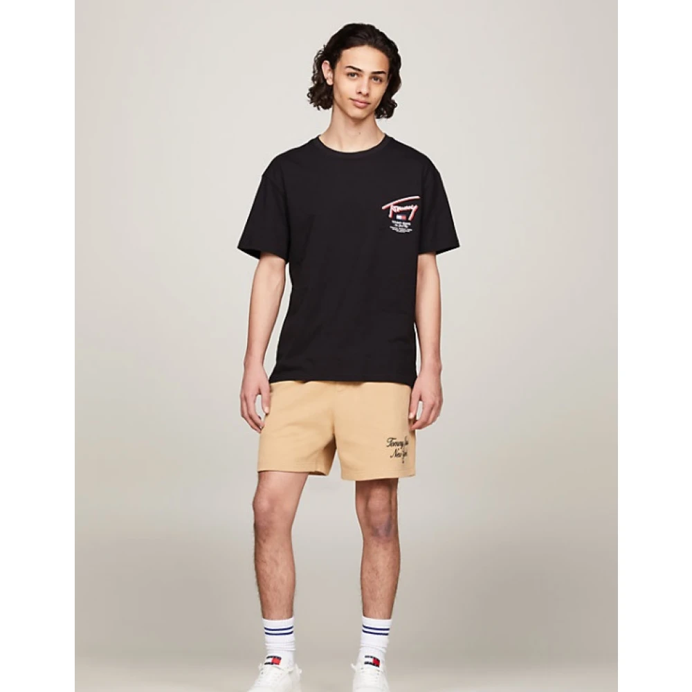 Tommy Jeans T-Shirt- TJM REG 3D Street Signtr TEE EXT S S Black Heren