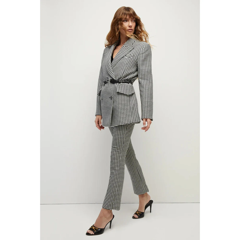 Veronica Beard Hutchinson Houndstooth Dickey Jas Black Dames