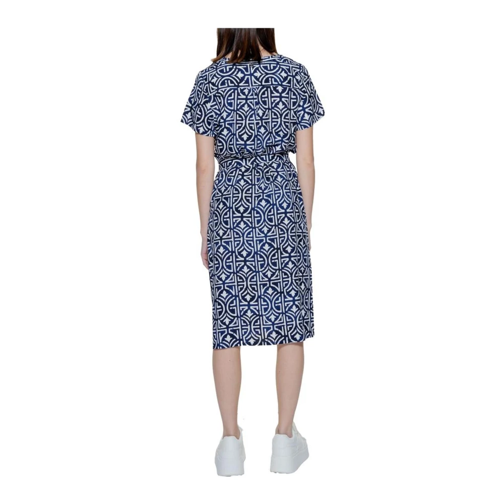 Street One Elegante Viscose Lange Jurk Collectie Blue Dames