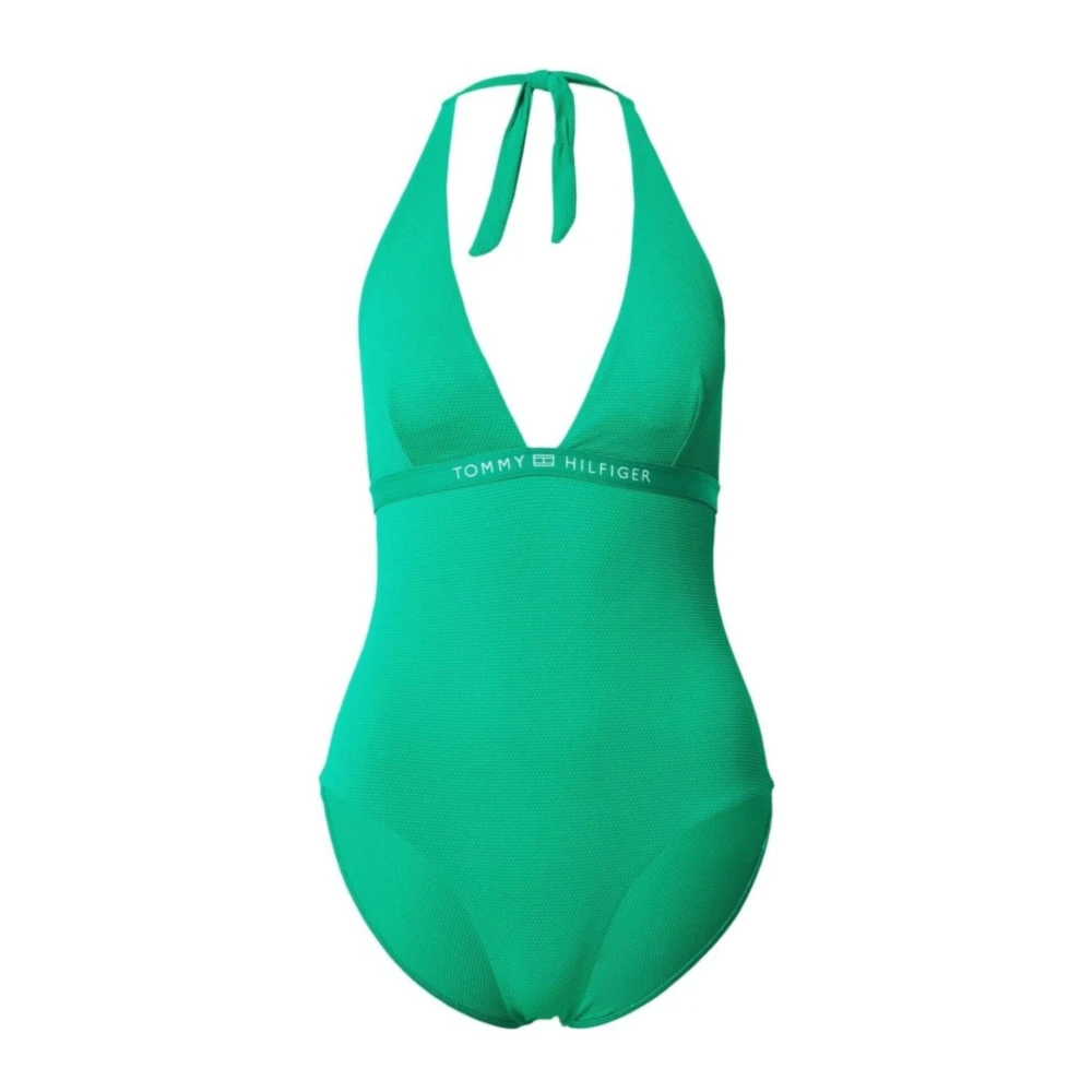 Tommy Hilfiger Halter One Piece Badpak Vrouwen Green Dames