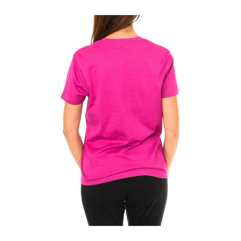 Calvin Klein Jeans T-shirt met korte mouwen en geribbelde afwerking Pink Dames