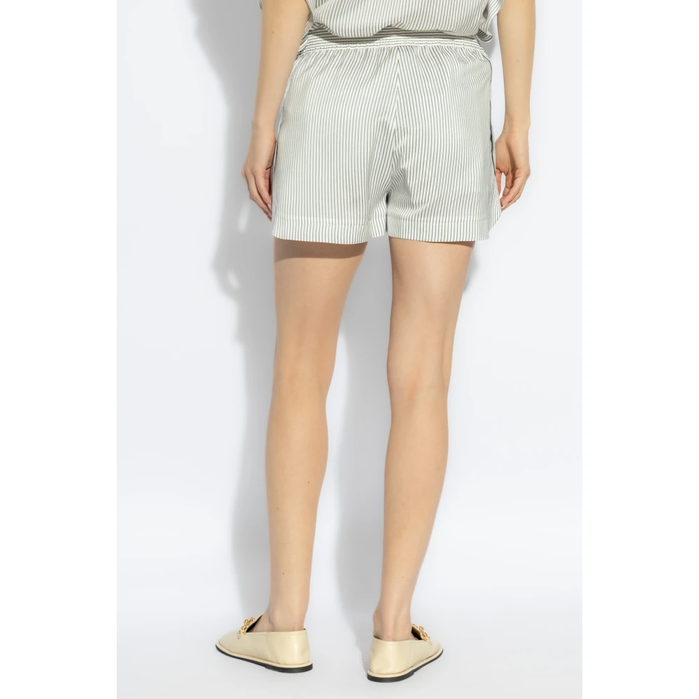Stella Mccartney Gestreepte zijden shorts White Dames