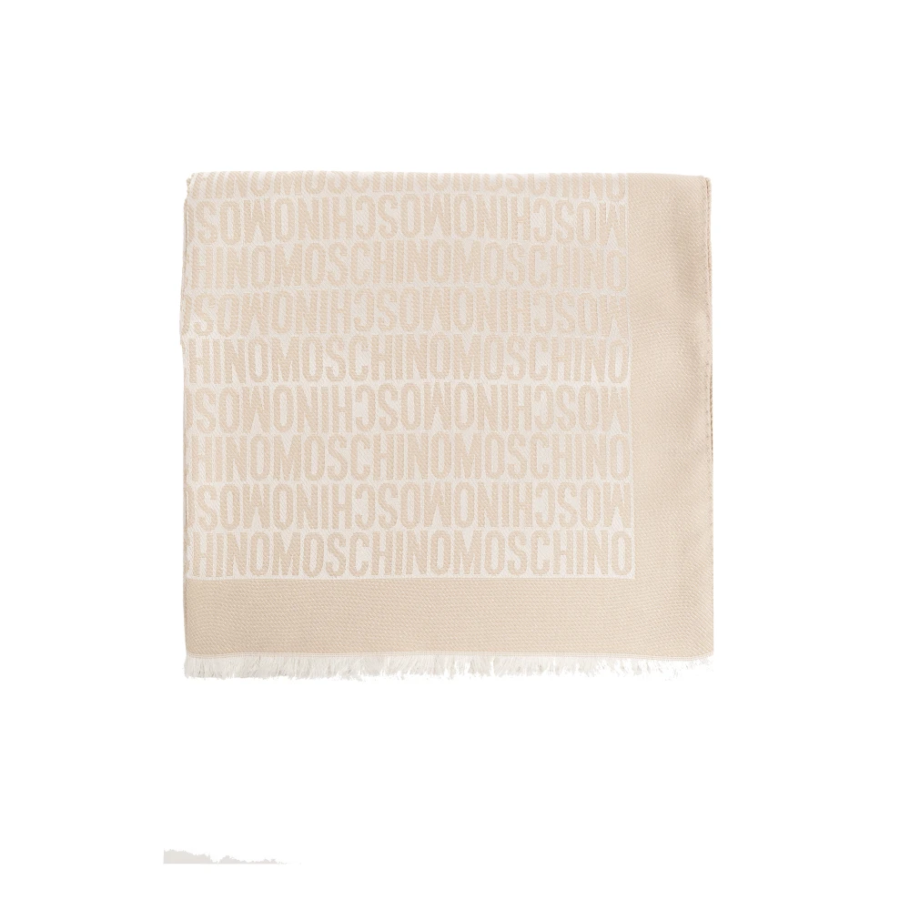 Moschino Sjaal met monogram Beige Unisex