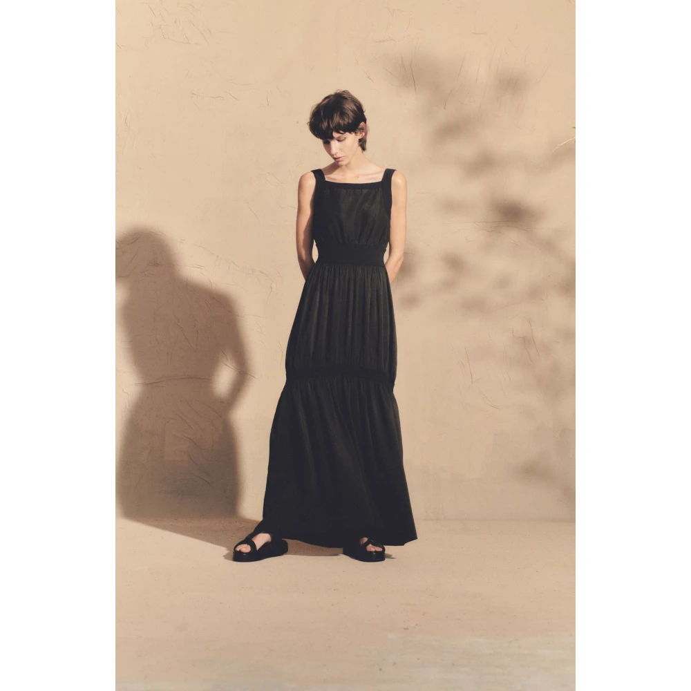 Cortana Rugloze Grijze Rook Jurk Black Dames