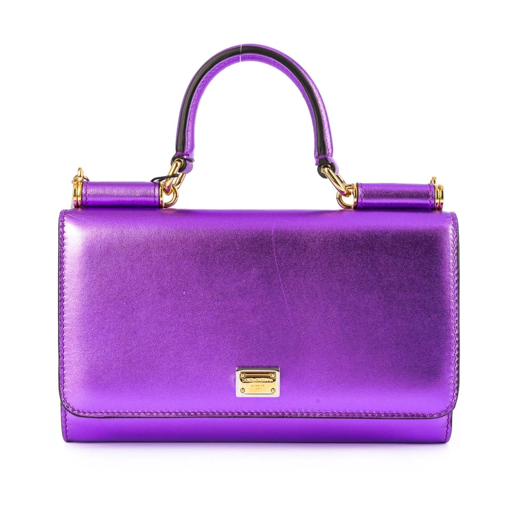 Dolce & Gabbana Vrouwen Kleine Clutch Leren Tas Purple Dames