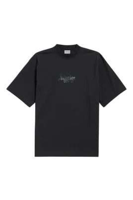 T-shirt med logotryck i melange-tyg