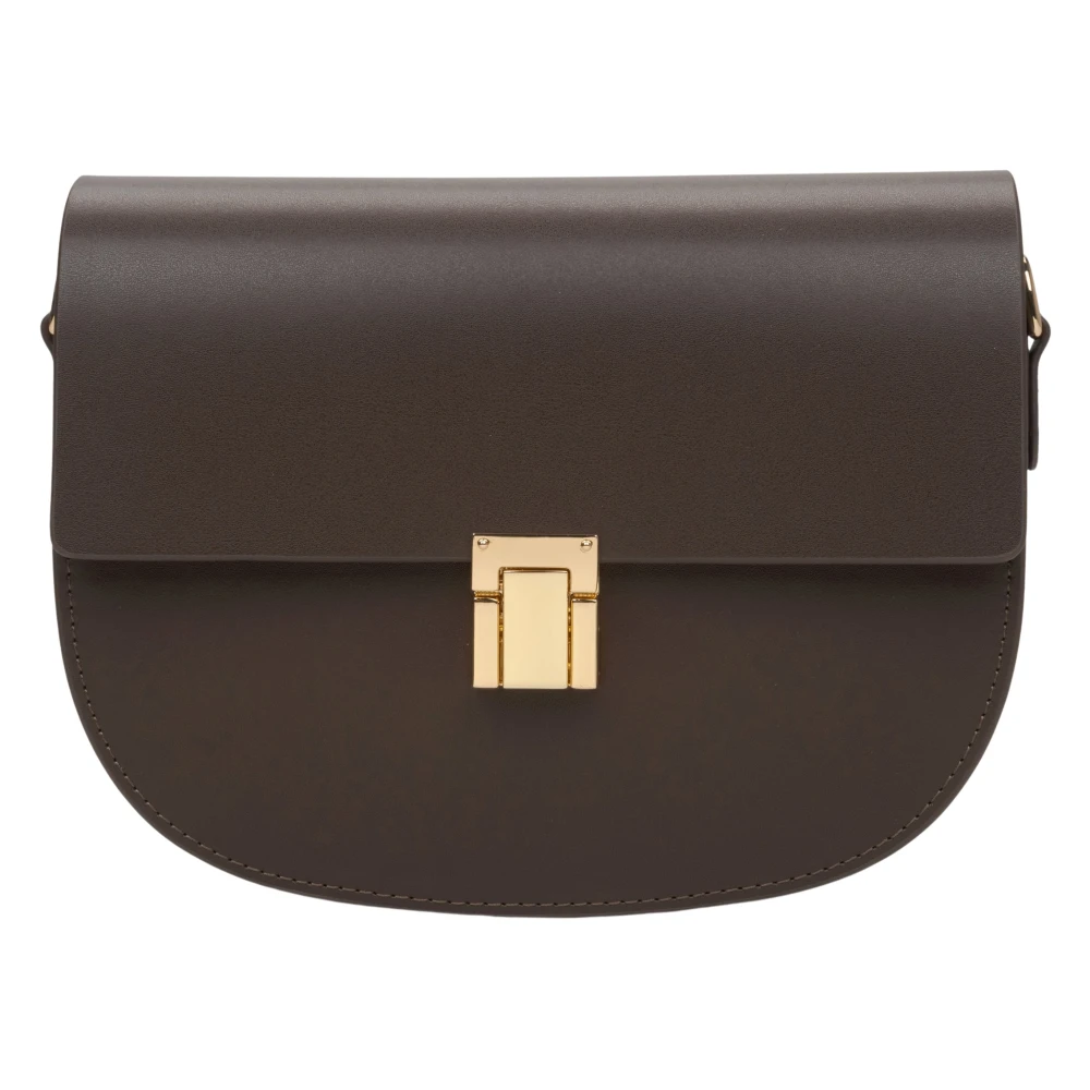 Estro Dames Donkerbruine Leren Schoudertas Er00115764 Brown Dames