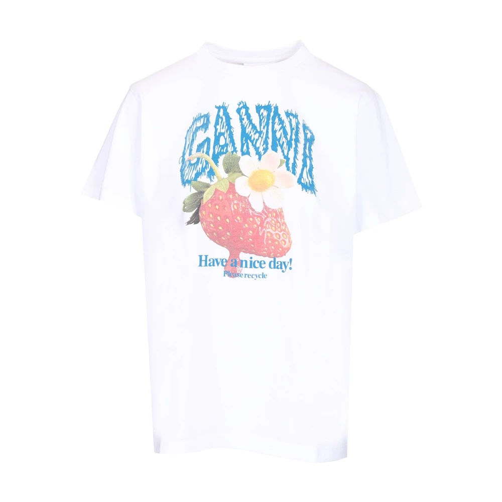 Ganni Women's White T-Shirts - T-Shirts - Xs - Tops