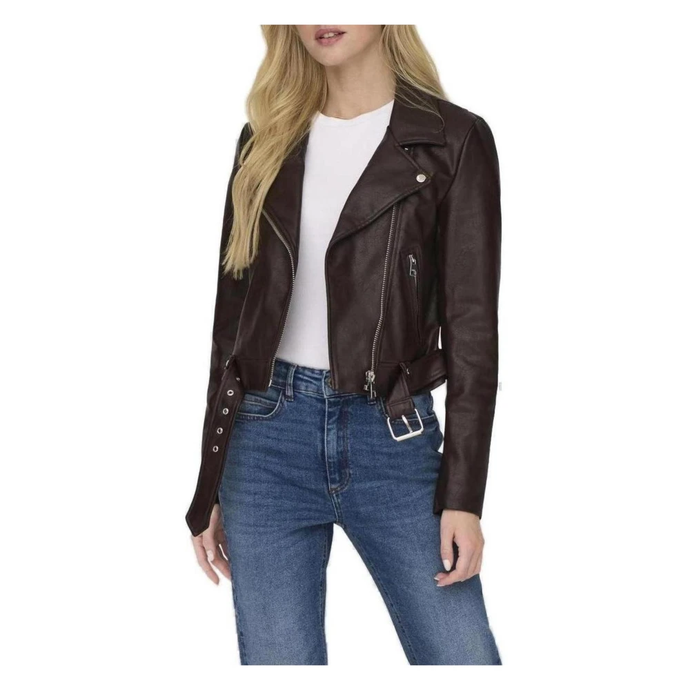 Only Bruine Blazer met Lange Mouwen en Rits Brown Dames