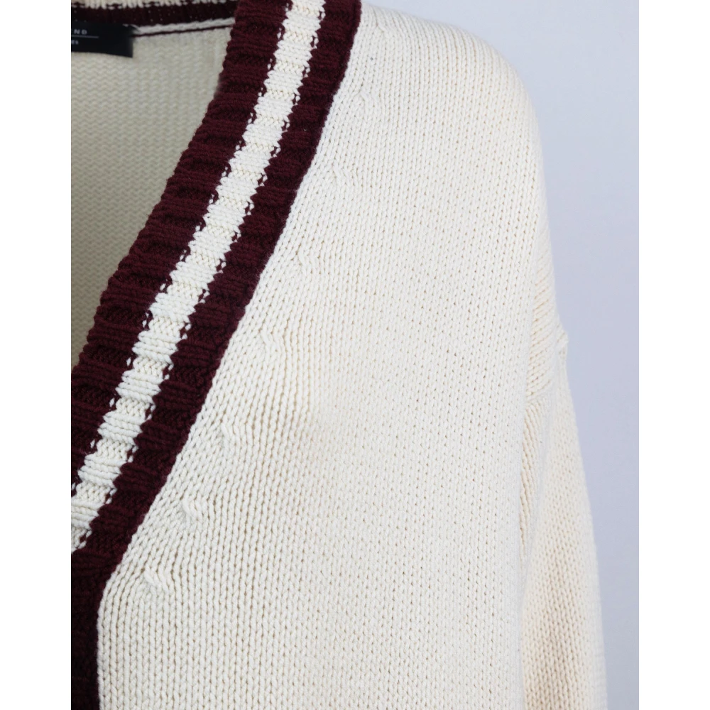 Max Mara Oversized V-hals Vest met knoopsluiting Beige Dames