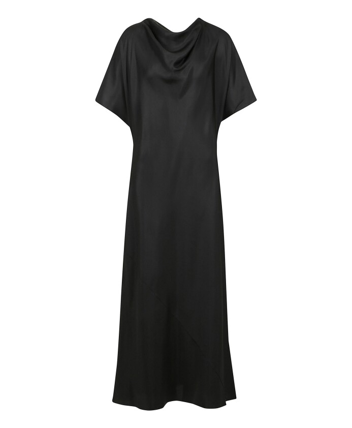 robe-longue-en-soie-drapee-a-encolure-haute