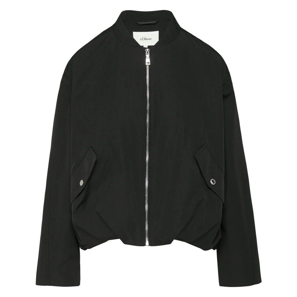 s.Oliver Blouson met relaxte pasvorm en gerimpelde details Black Dames