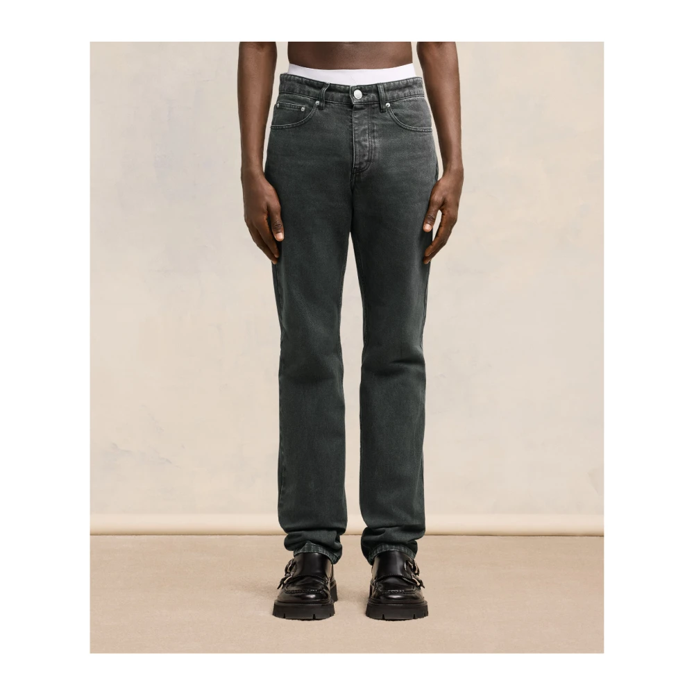 Ami Paris Logo Patch Denim Jeans Black Heren