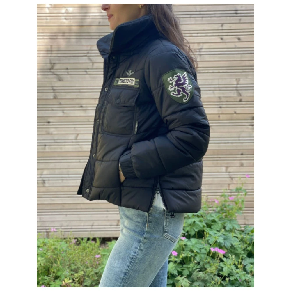 aeronautica militare Kort Jack met Geborduurde Patches Black Dames