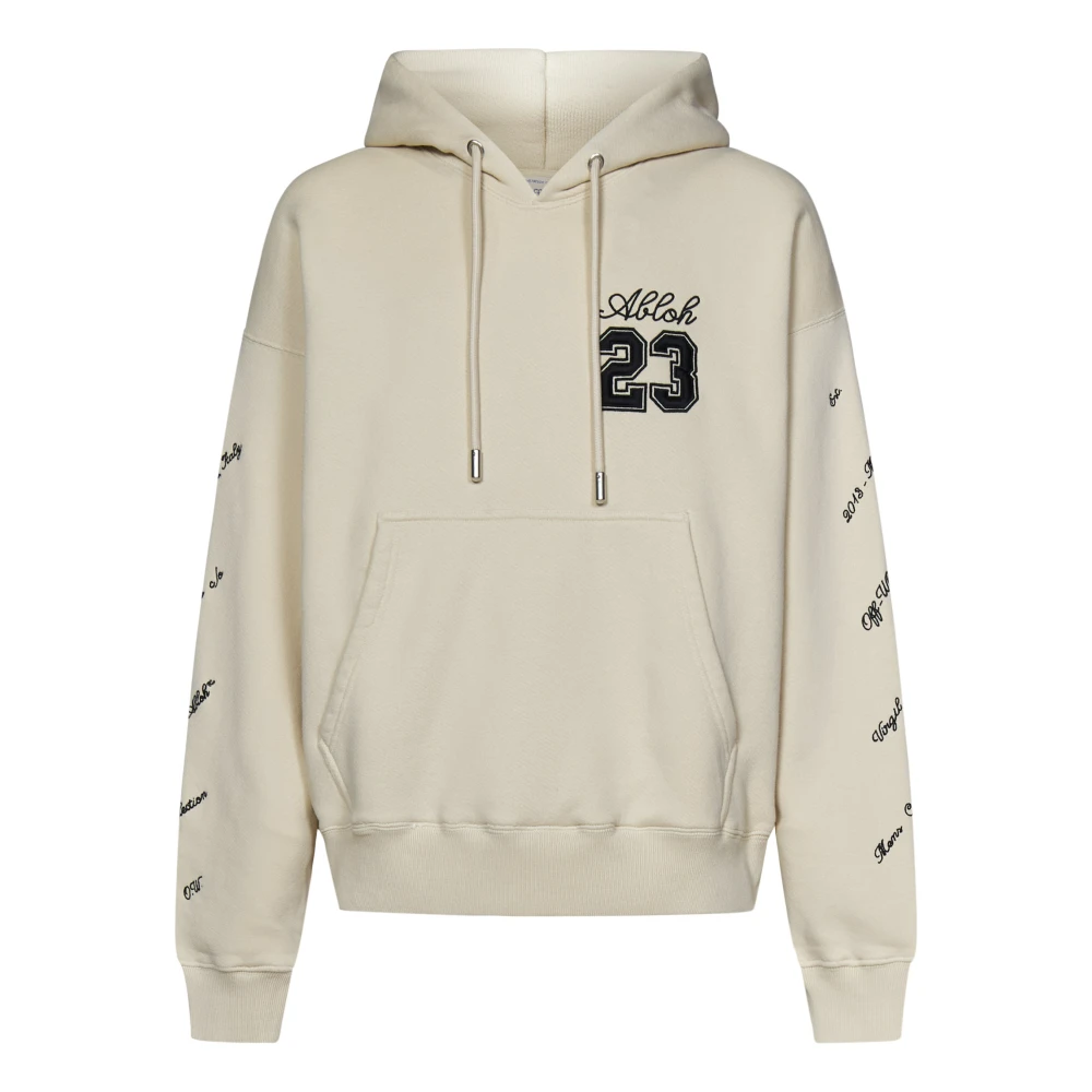 Off White Men's Beige 23 Skate Drawstring Hoodie - Hoodies - S - Sweatshirts & Hoodies