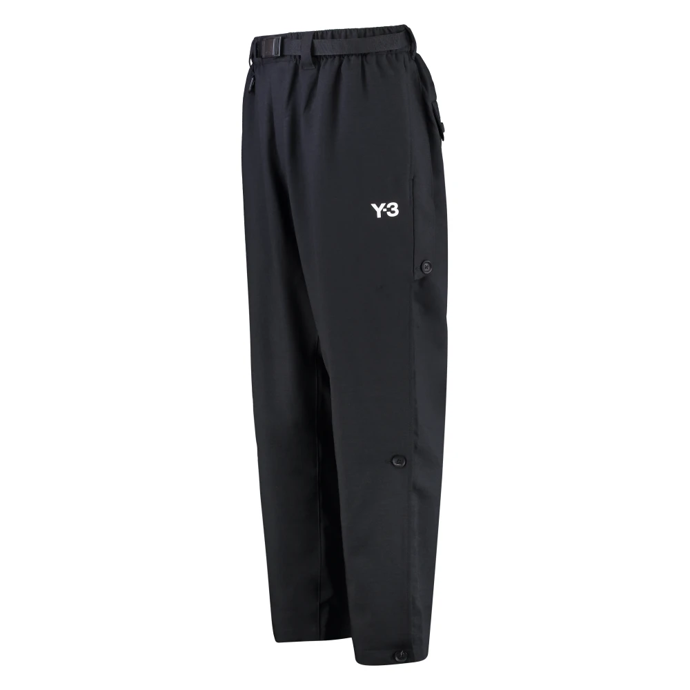 Y-3 Broek met verstelbare taille en zijsplitten Black Heren