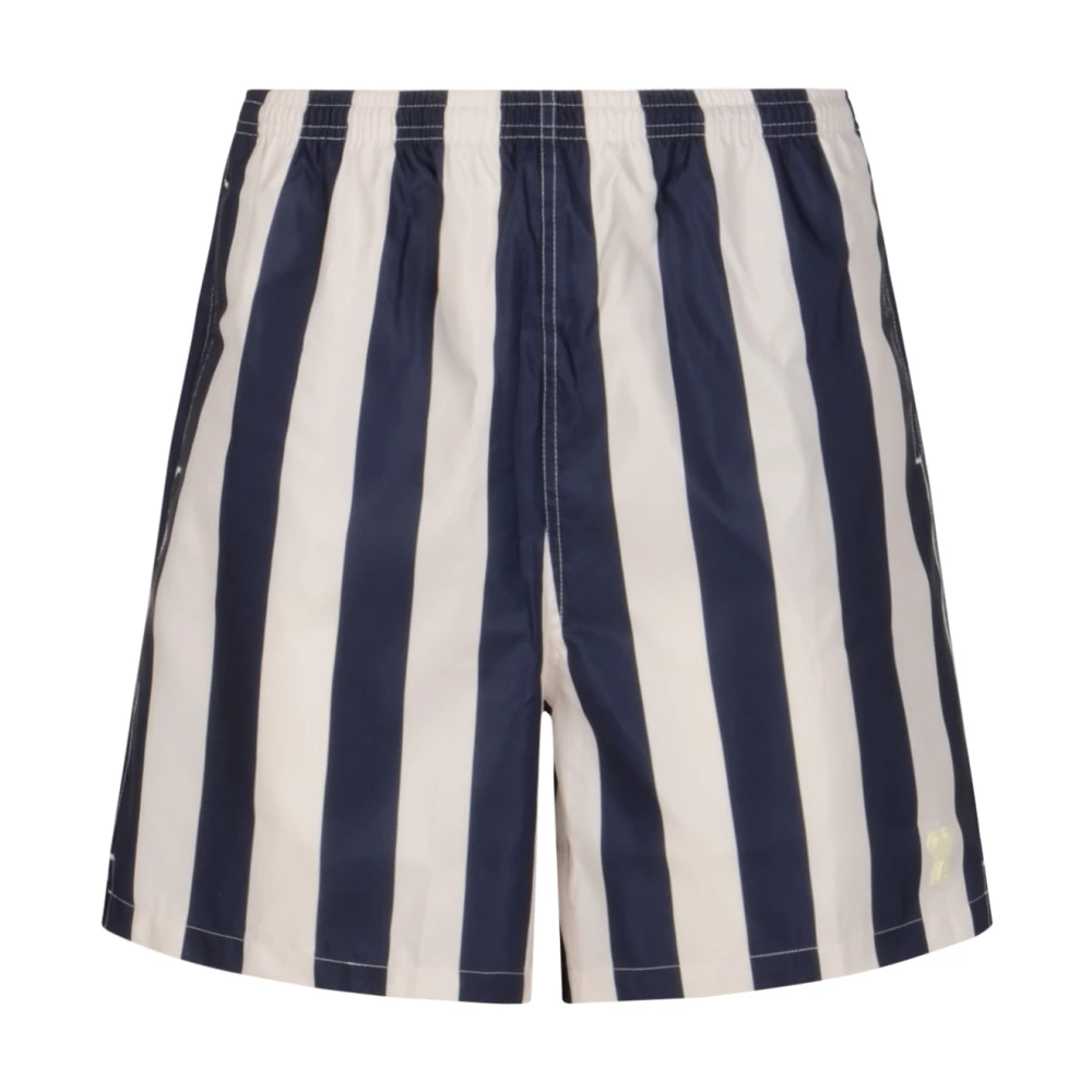 Ami Paris Men's Multicolor Beachwear, S, Long Stripes Swimsuit