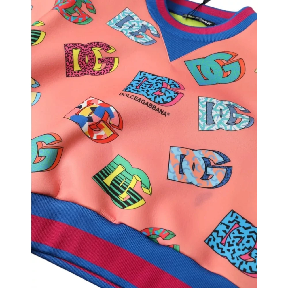 Dolce & Gabbana Roze Logo Print Sweatshirt Pullover Multicolor Dames