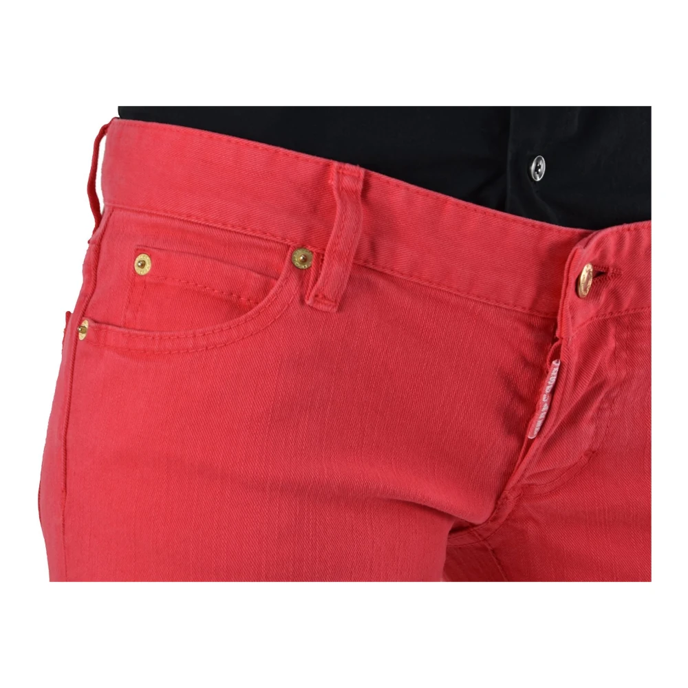 Dsquared2 Koraal Capri Slim-fit Jeans Red Dames