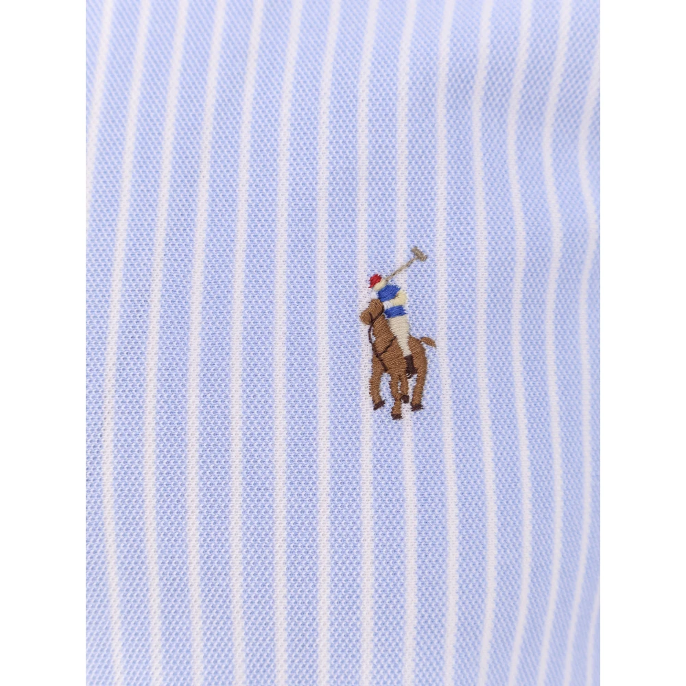 Polo Ralph Lauren Geborduurd Oxford Overhemd met Knoopsluiting Blue Heren