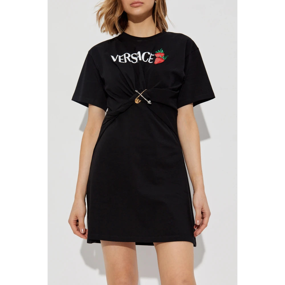 Versace T-shirt stijl jurk Black Dames