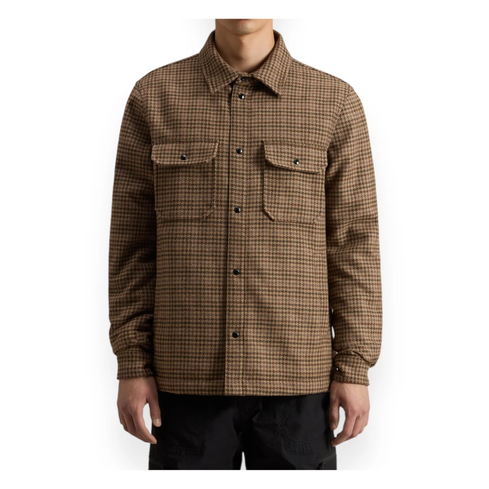 Woolrich Geruite Overshirt in Alaskawol Beige Heren
