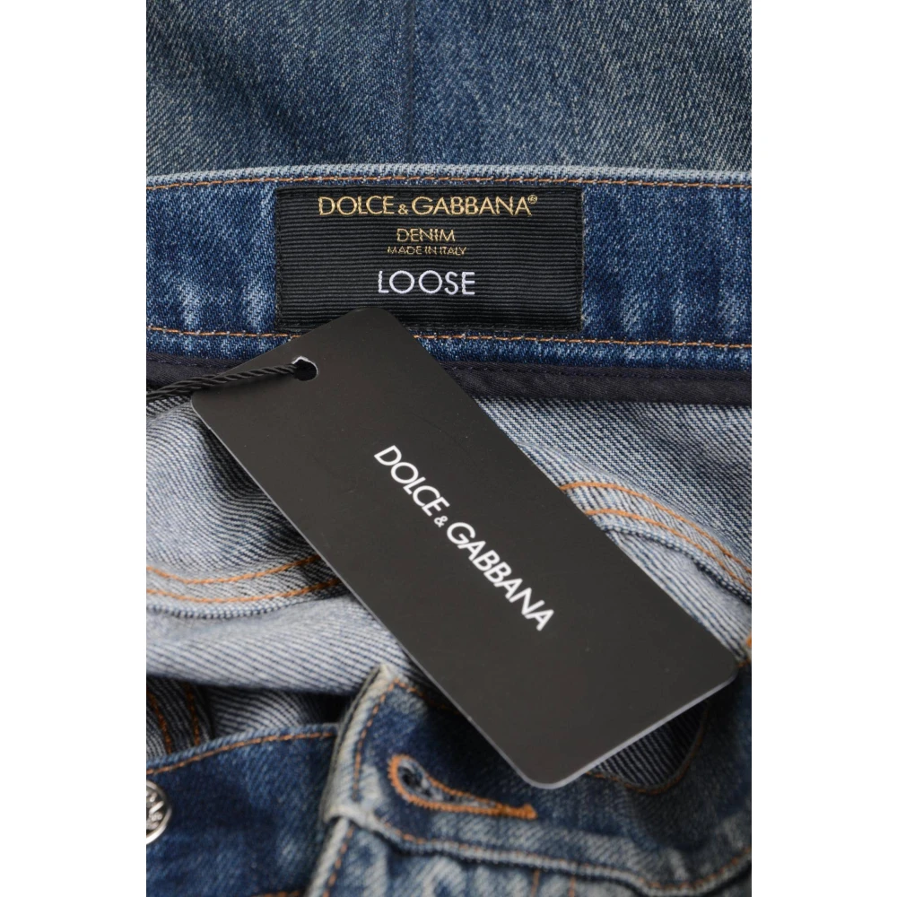 Dolce & Gabbana Heren Versleten Denim Jeans Blue Heren