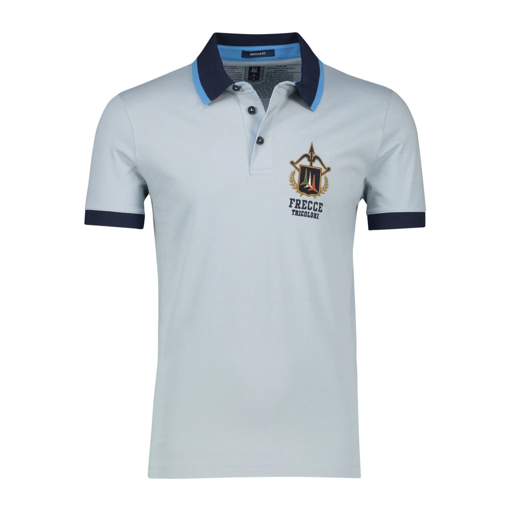 Aeronautica militare Polo Shirt Korte Mouw Lichtblauw Blue Heren