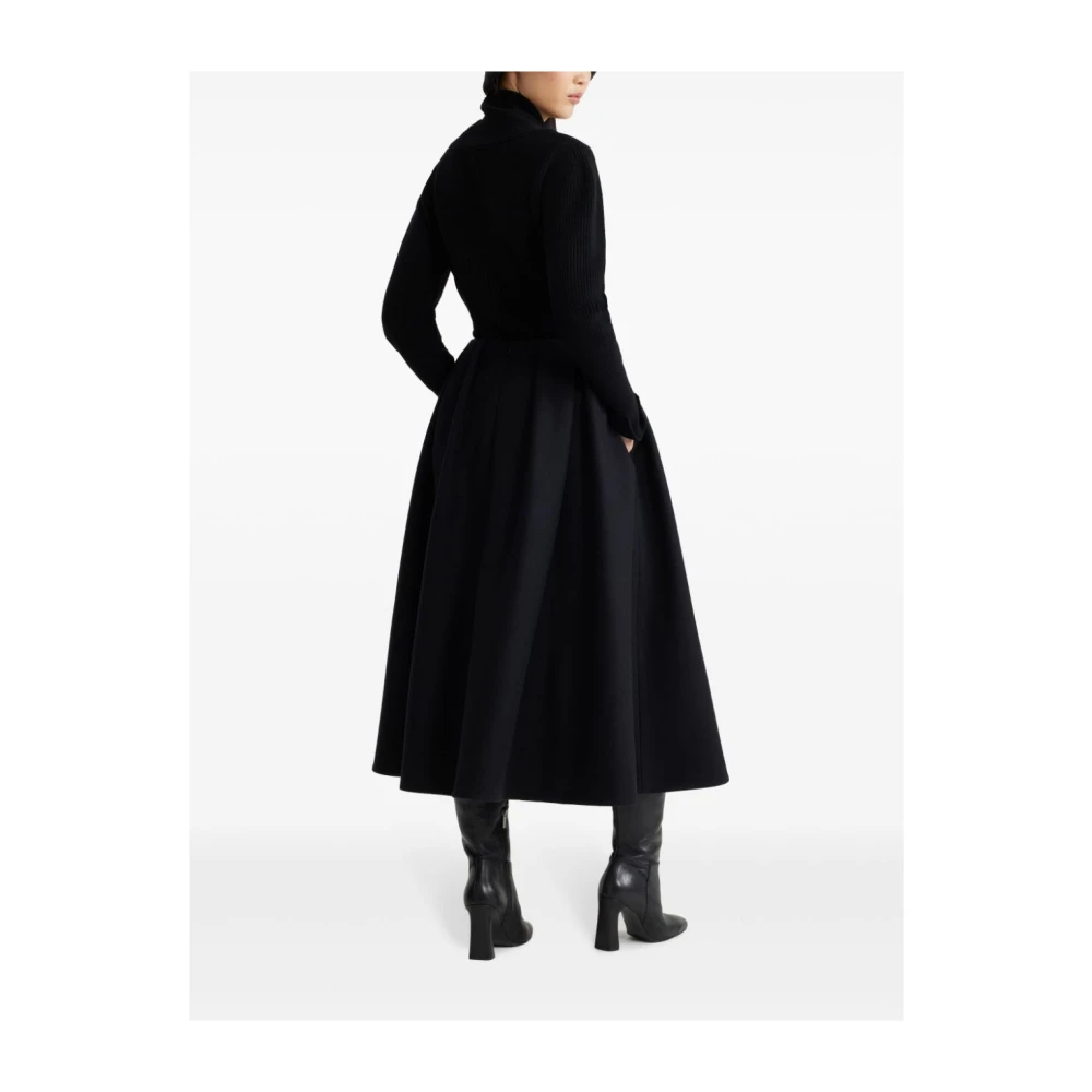 Patou Zwarte Merinowol Gebreide Trui Black Dames