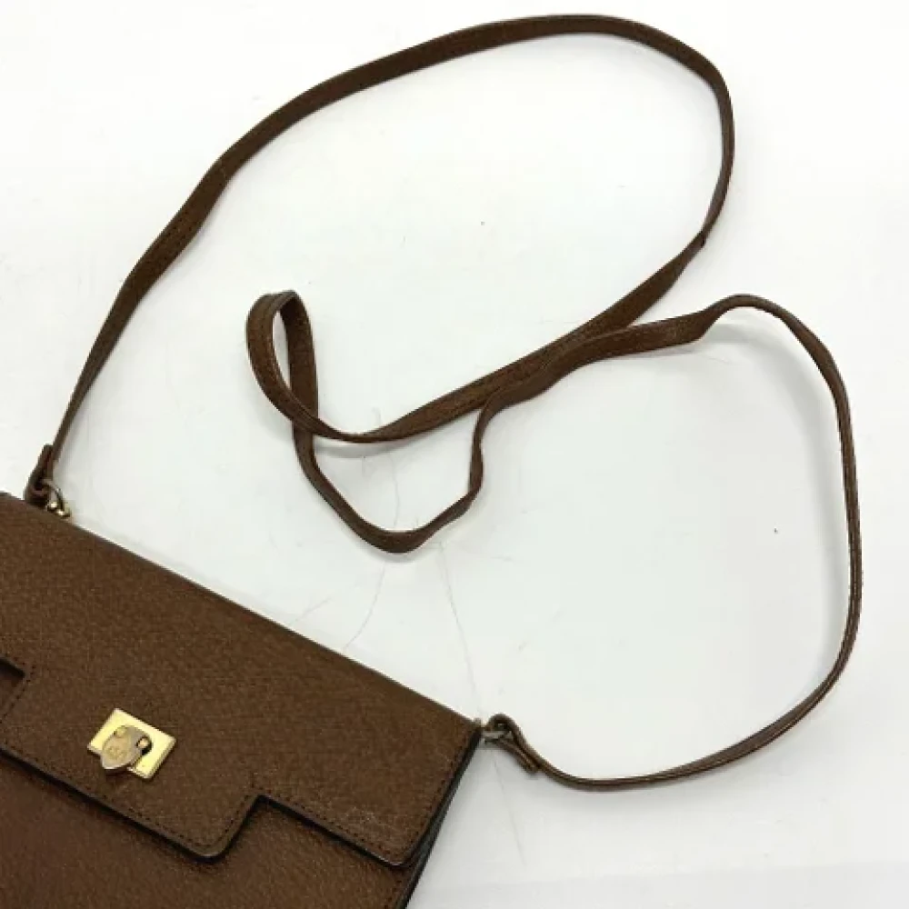 Valentino Vintage Pre-owned Leather shoulder-bags Brown Dames