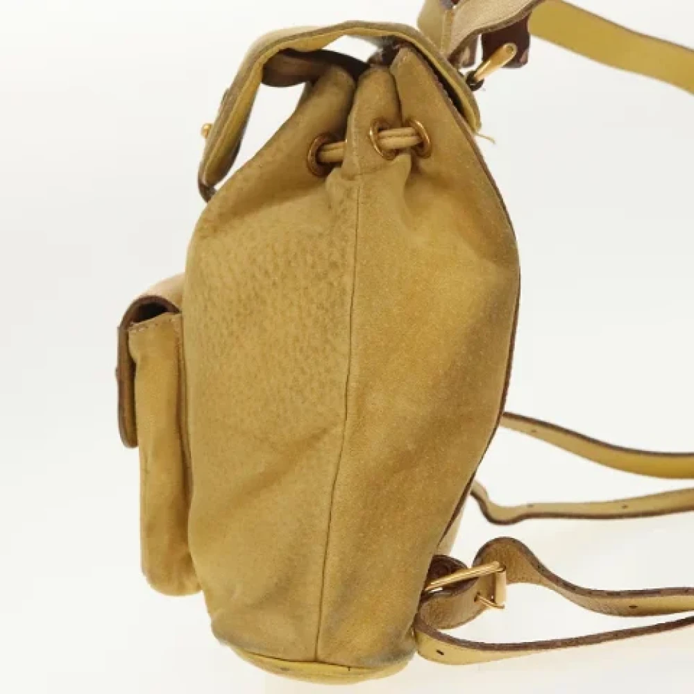 Gucci Vintage Pre-owned Leather backpacks Yellow Dames