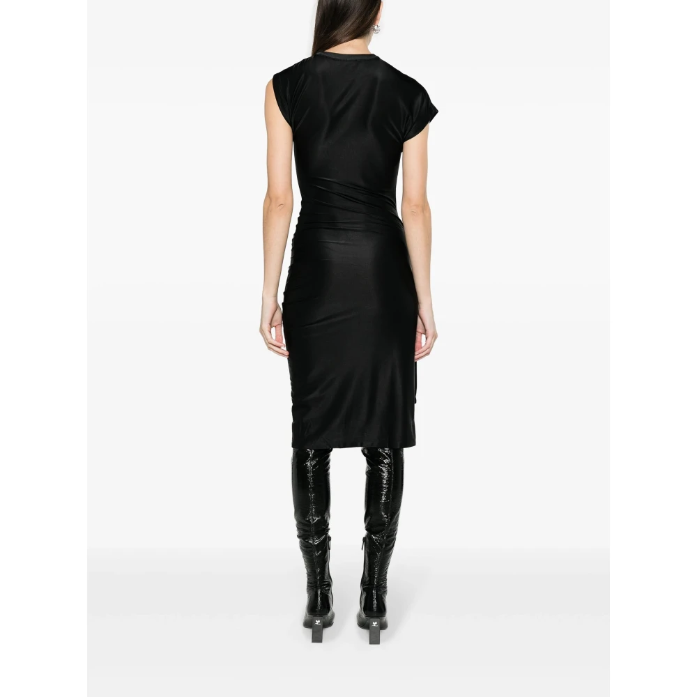 Paco Rabanne Zwarte Jurk met Medium Lengte Black Dames
