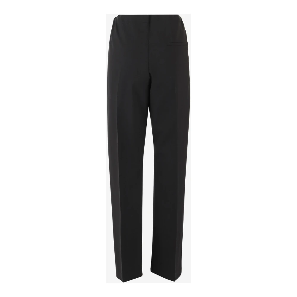 Khaite Wollen Slim-fit Broek Zwart Elastisch Black Dames