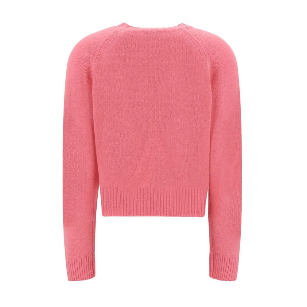 allude Geribbelde Kasjmiertrui voor Tijdloze Elegantie Pink Dames